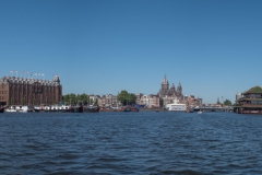 Amsterdam-Blick über dem Oosterdok