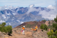 La Palma - Hier wird der Wanderweg geputzt.
