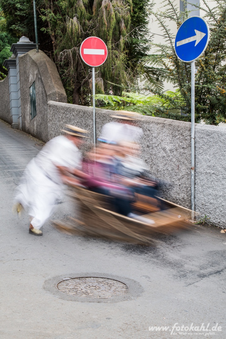 ... finanzstarke Touristen zu einer rasanten Schlittefahrt.